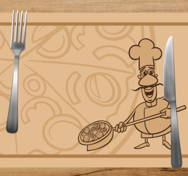 Individuais de mesa infantis chef com pizza - TenStickers