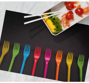 Individuais de mesa infantis coleção de garfos coloridos - TenStickers