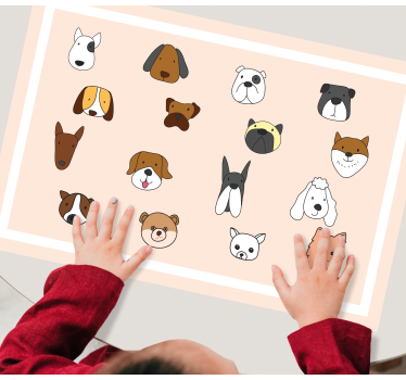 Individuais de mesa infantis coleção rostos de animais - TenStickers
