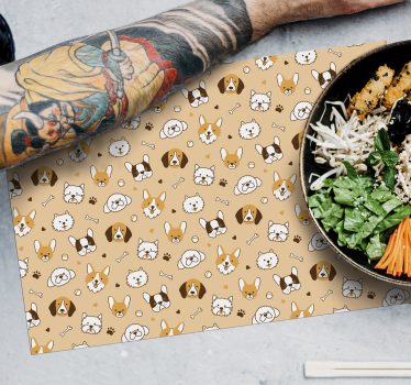 Individuais de mesa infantis com carinhas de animais - TenStickers