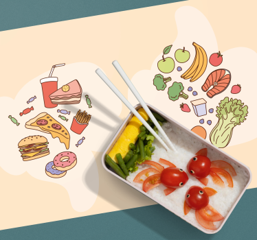 Individuais de mesa infantis com elementos de comida - TenStickers