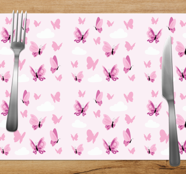 Individuais de mesa infantis com estampa de borboleta - TenStickers