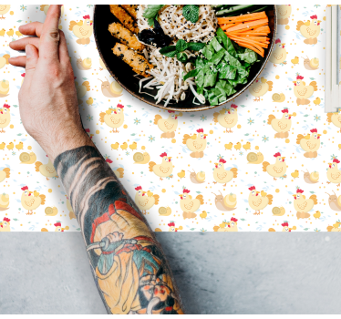 Individuais de mesa infantis com estampa de galinha fofa - TenStickers
