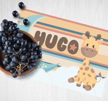 Individuais de mesa infantis com figura de girafa adorável - TenStickers