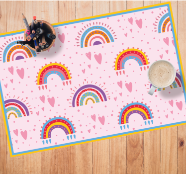 Individuais de mesa infantis com motivos arco-Íris vibrantes - TenStickers