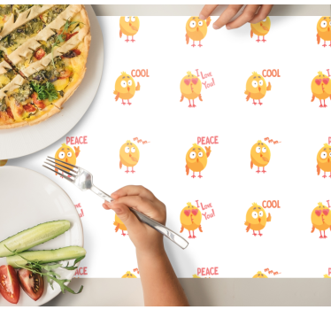 Individuais de mesa infantis com motivos de pintinhos fofos - TenStickers