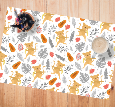 Individuais de mesa infantis com padrão de animais fofos - TenStickers