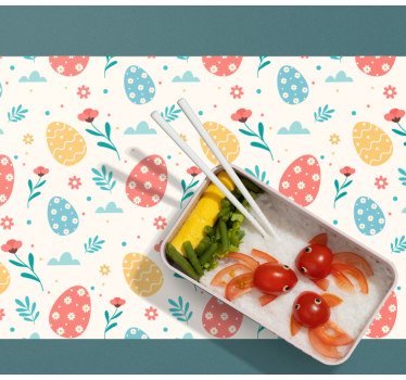 Individuais de mesa infantis com padrão de ovos coloridos - TenStickers