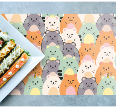 Individuais de mesa infantis com rostos de animais adoráveis - TenStickers
