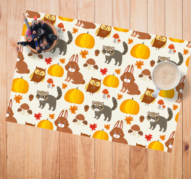 Individuais de mesa infantis companheiros animais adoráveis - TenStickers
