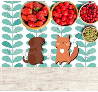 Individuais de mesa infantis companheiros animais fofos - TenStickers