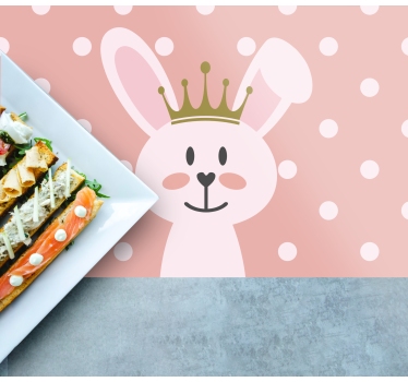 Individuais de mesa infantis coroa de coelhinho fofa - TenStickers