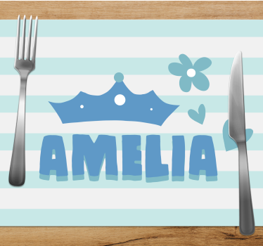 Individuais de mesa infantis coroa e nome - TenStickers