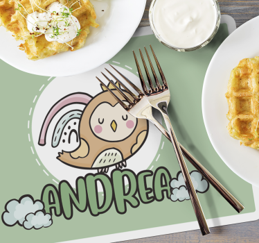 Individuais de mesa infantis coruja fofa - TenStickers
