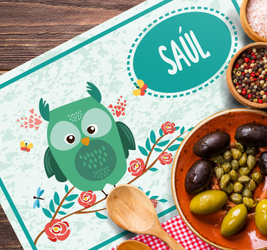 Individuais de mesa infantis Coruja personalizável - TenStickers