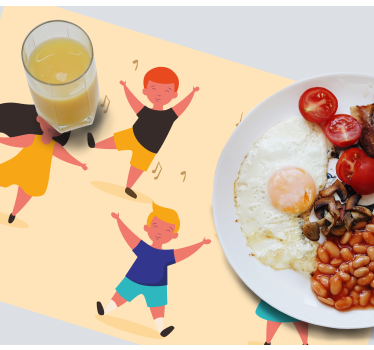 Individuais de mesa infantis crianças dançando com alegria - TenStickers