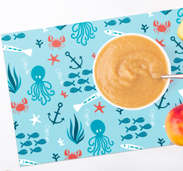 Individuais de mesa infantis criaturas marinhas coloridas - TenStickers