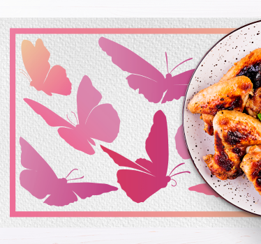 Individuais de mesa infantis emblema de borboleta vibrante - TenStickers