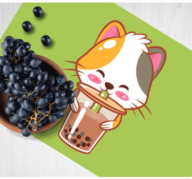 Individuais de mesa infantis gato fofo bebida - TenStickers