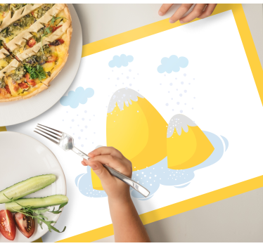 Individuais de mesa infantis ilustração da montanha amarela - TenStickers