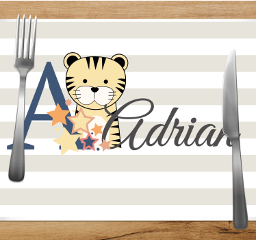 Individuais de mesa infantis ilustração de tigre fofo - TenStickers