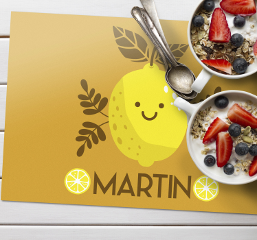 Individuais de mesa infantis ilustração limão feliz - TenStickers