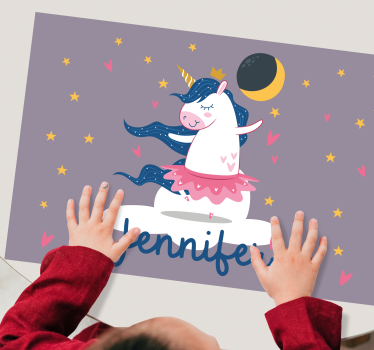 Individuais de mesa infantis noite de dança do unicórnio - TenStickers