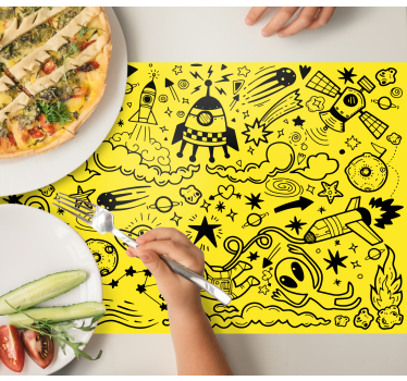 Individuais de mesa infantis padrões de aventura espacial - TenStickers