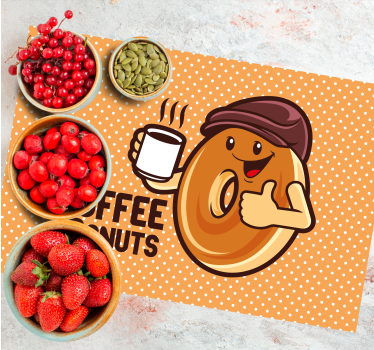 Individuais de mesa infantis personagem donut feliz - TenStickers