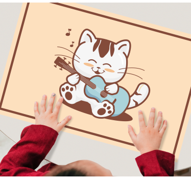 Individuais de mesa infantis personagem gato musical - TenStickers