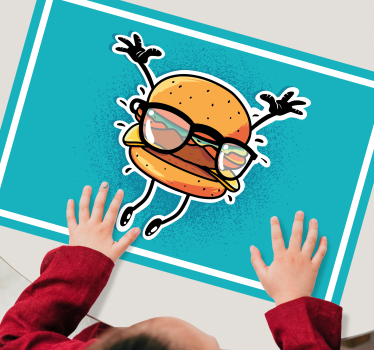 Individuais de mesa infantis personagem hambúrguer saltador - TenStickers