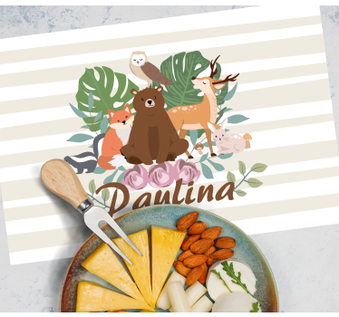 Individuais de mesa infantis reunião de animais divertidos - TenStickers