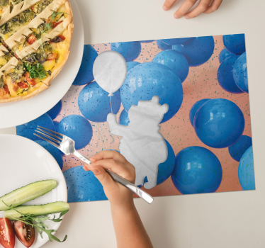 Individuais de mesa infantis urso com balão - TenStickers