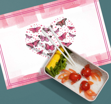 Individuais de mesa modernos padrão borboletas do coração - TenStickers
