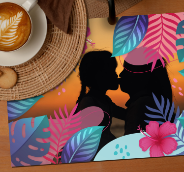 Individuais de mesa originais folhas tropicais coloridas - TenStickers