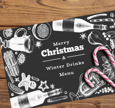 Individuais de mesa para restaurantes Menu de natal - TenStickers