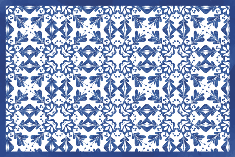 Individuais de mesa originais hidráulica azul clássica - TenStickers