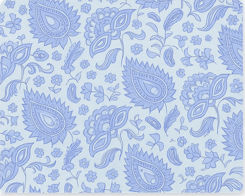 Individuais de mesa originais padrão floral azul paisley - TenStickers