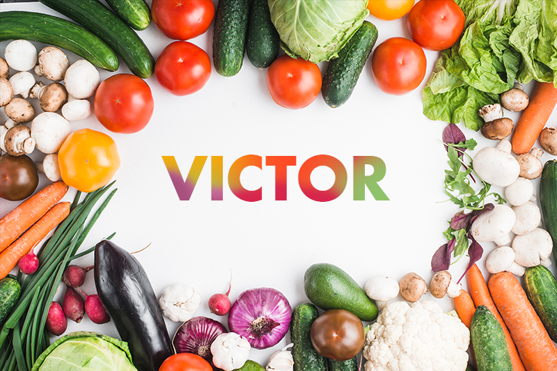 Individuais de mesa personalizável vegetais com nome - TenStickers