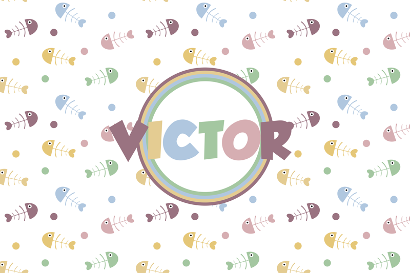 Individuais de mesa com nome Ossos de peixes - TenStickers