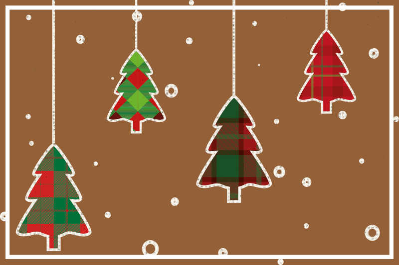 árvores de natal fundo marrom individuais de mesa - TenStickers