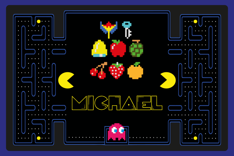 Individuais de mesa infantis Jogo pac man - TenStickers
