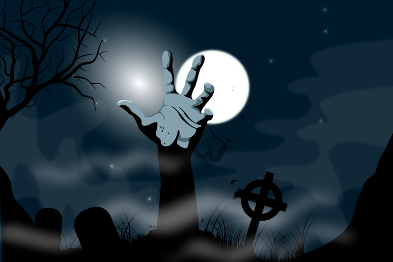 Individual de mesa halloween cena de cemitério assustadora - TenStickers