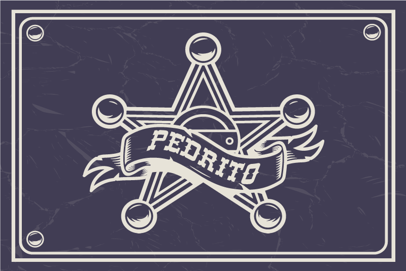 Individuais de mesa com conchas Xerife com nome - TenStickers