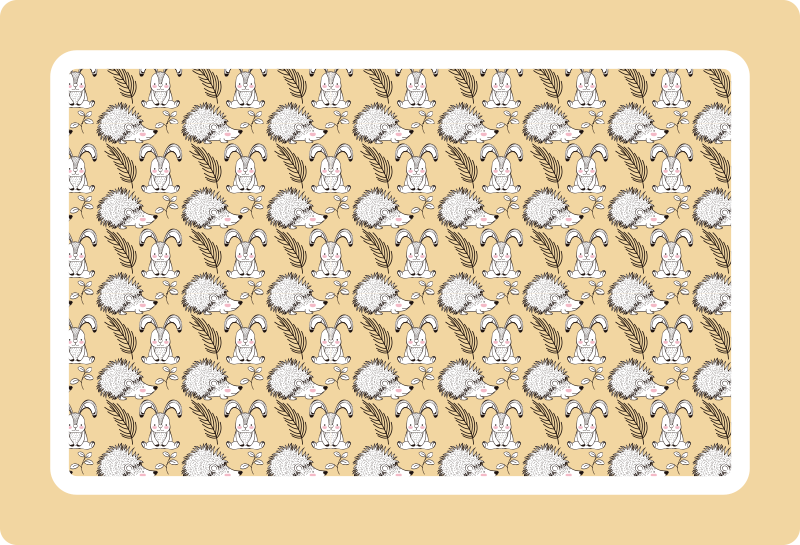 Individuais de mesa Porco-espinho e coelhos - TenStickers