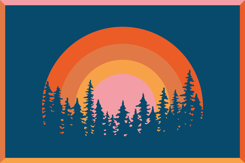 Individuais de mesa originais paisagem arco-Íris vibrante - TenStickers