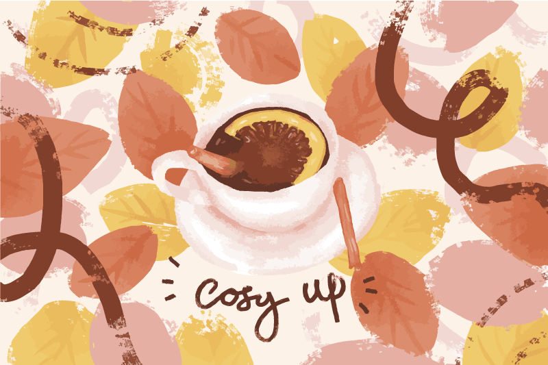 Individuais de mesa originais caneca de café aconchegante - TenStickers