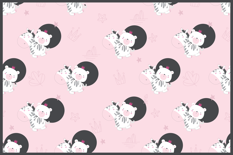 Individuais de mesa infantis com ilustrações de zebra fofas - TenStickers