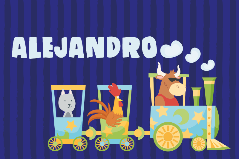 Individuais de mesa infantis animais do trem coloridos - TenStickers