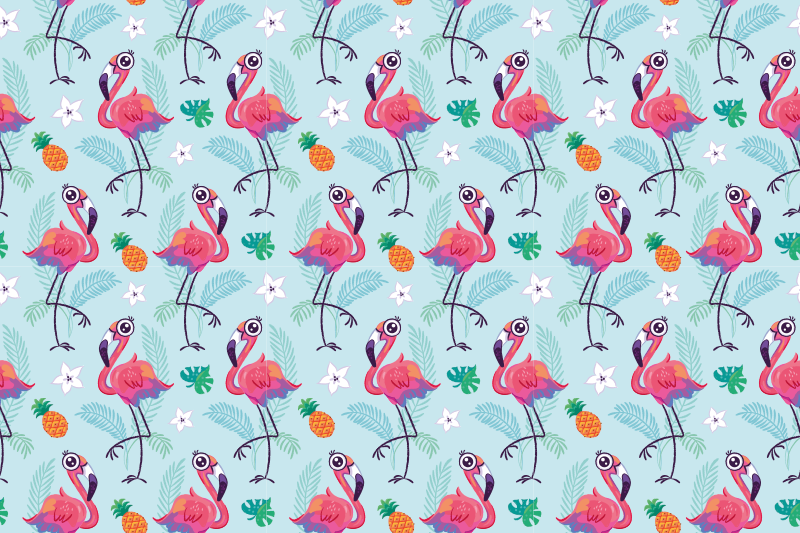 Individuais de mesa originais padrão de flamingo tropical - TenStickers